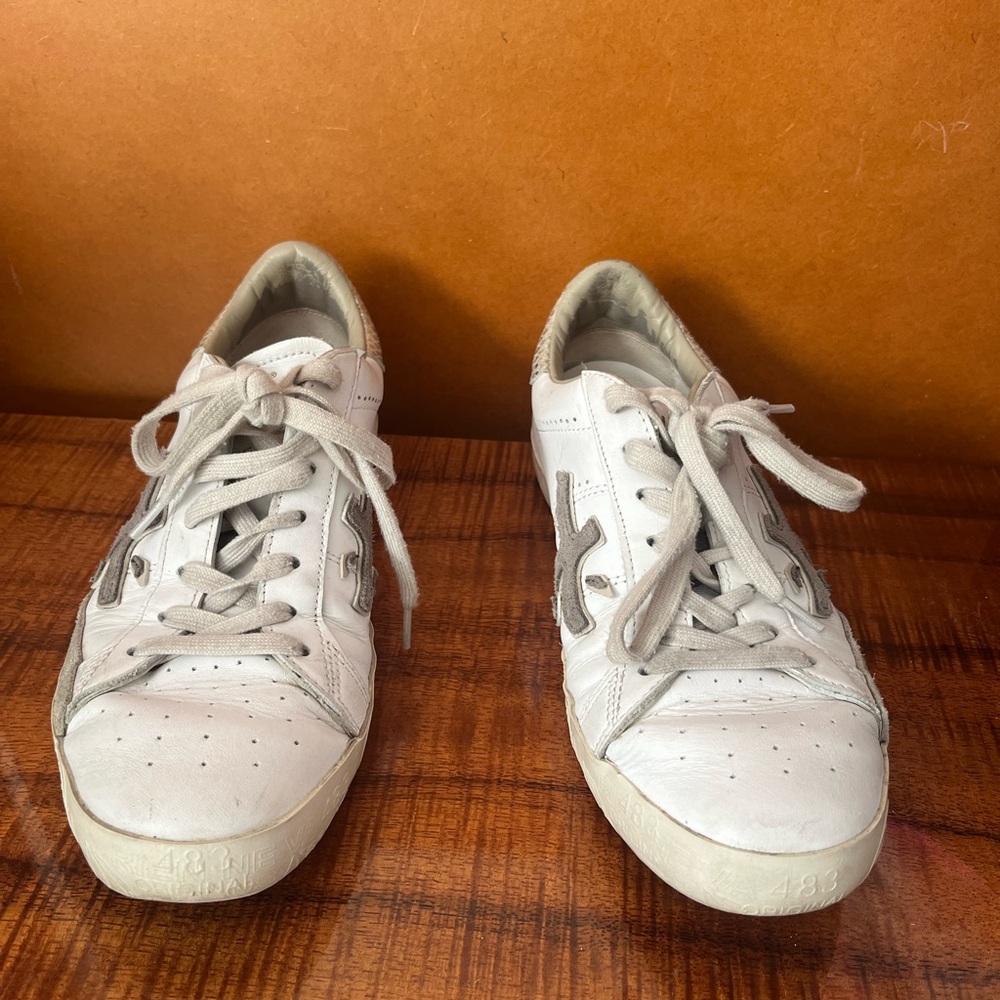 Premiata White and Gray Sneakers